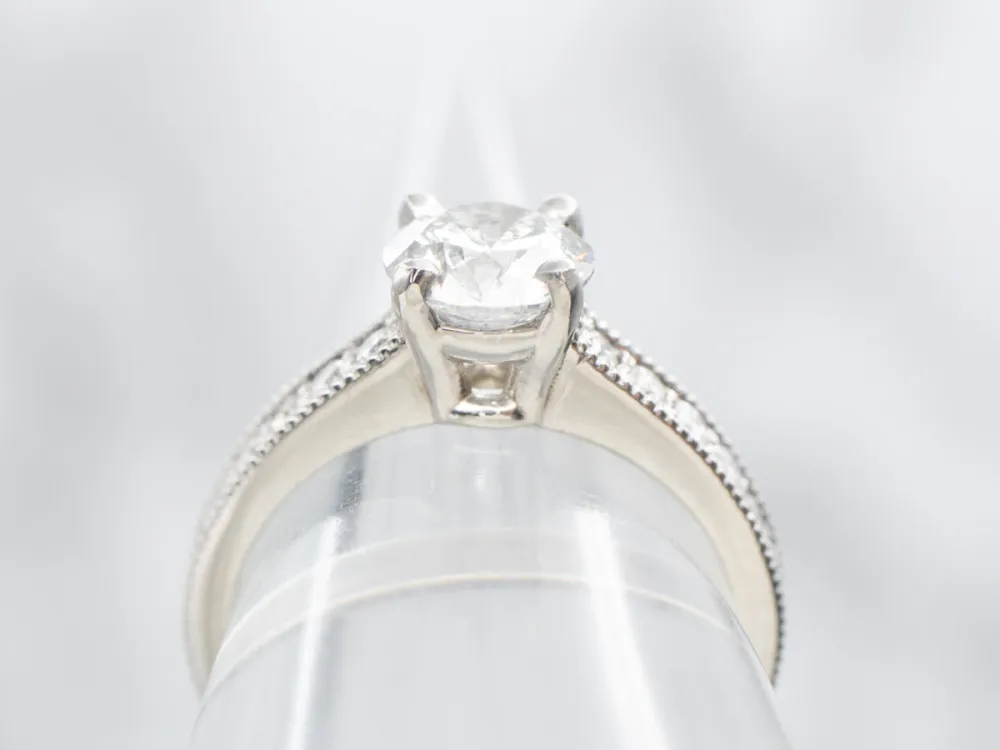 Gegalvaniseerd Platinum Round Brilliant Diamond Engagement Ring
