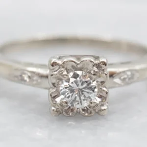 Gegalvaniseerd Retro-Era Diamond Engagement Ring