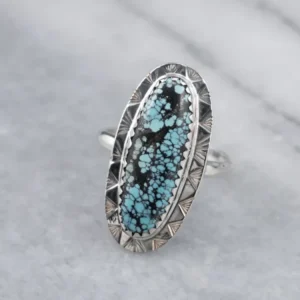 Gegalvaniseerd Southwest Aquamarijn Statement Ring