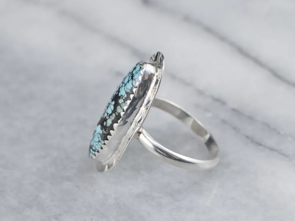 Gegalvaniseerd Southwest Aquamarijn Statement Ring