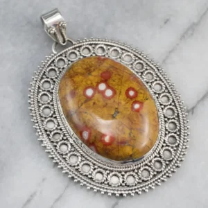 Gegalvaniseerd Sterling Zilver Earthy Jasper Pendant