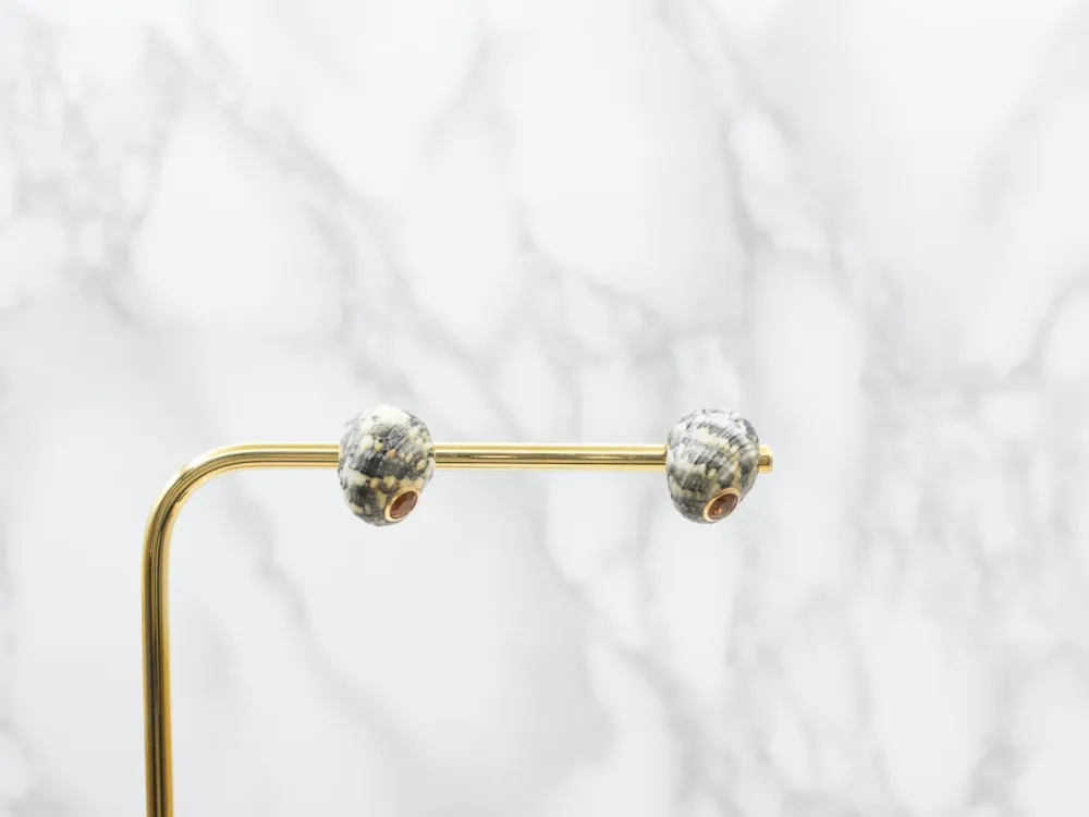 Gegalvaniseerd Trianon Citrine and Shell Stud Earrings