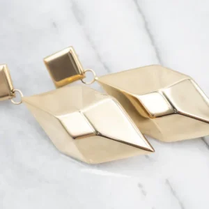 Geometric Gouden Drop Earrings met CE-Keurmerk
