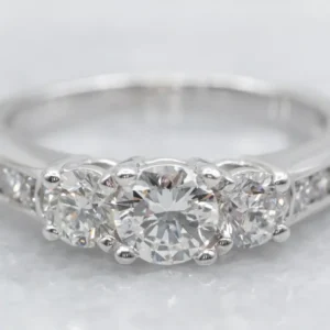 GIA Certified Diamond Engagement Ring Diamond Accents