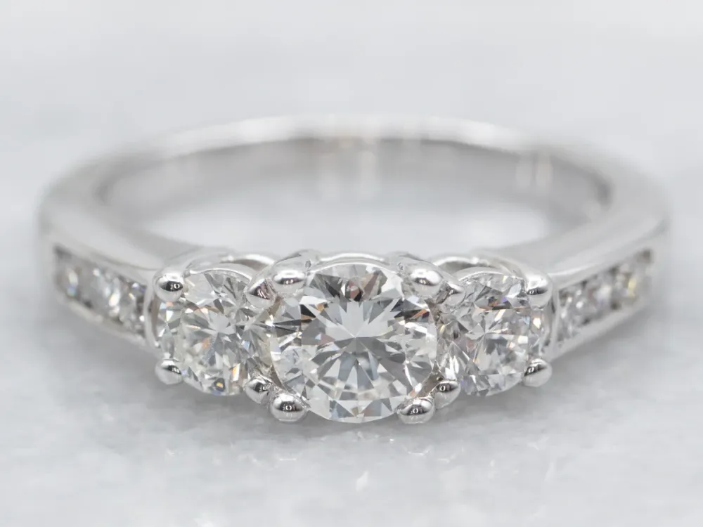 GIA Certified Diamond Engagement Ring Diamond Accents