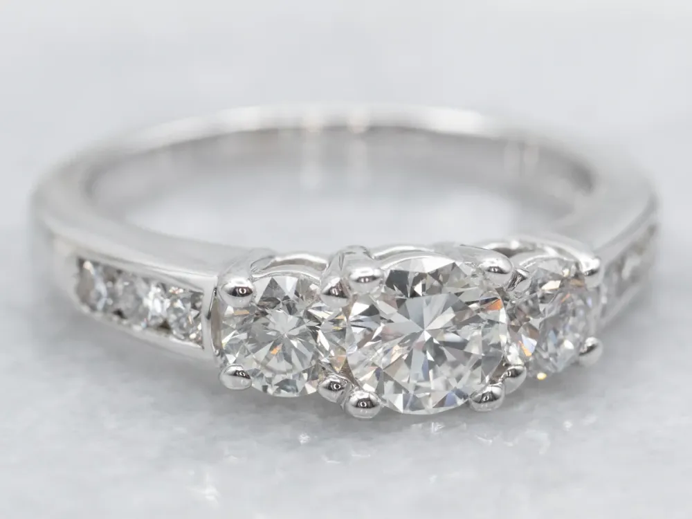 GIA Certified Diamond Engagement Ring Diamond Accents