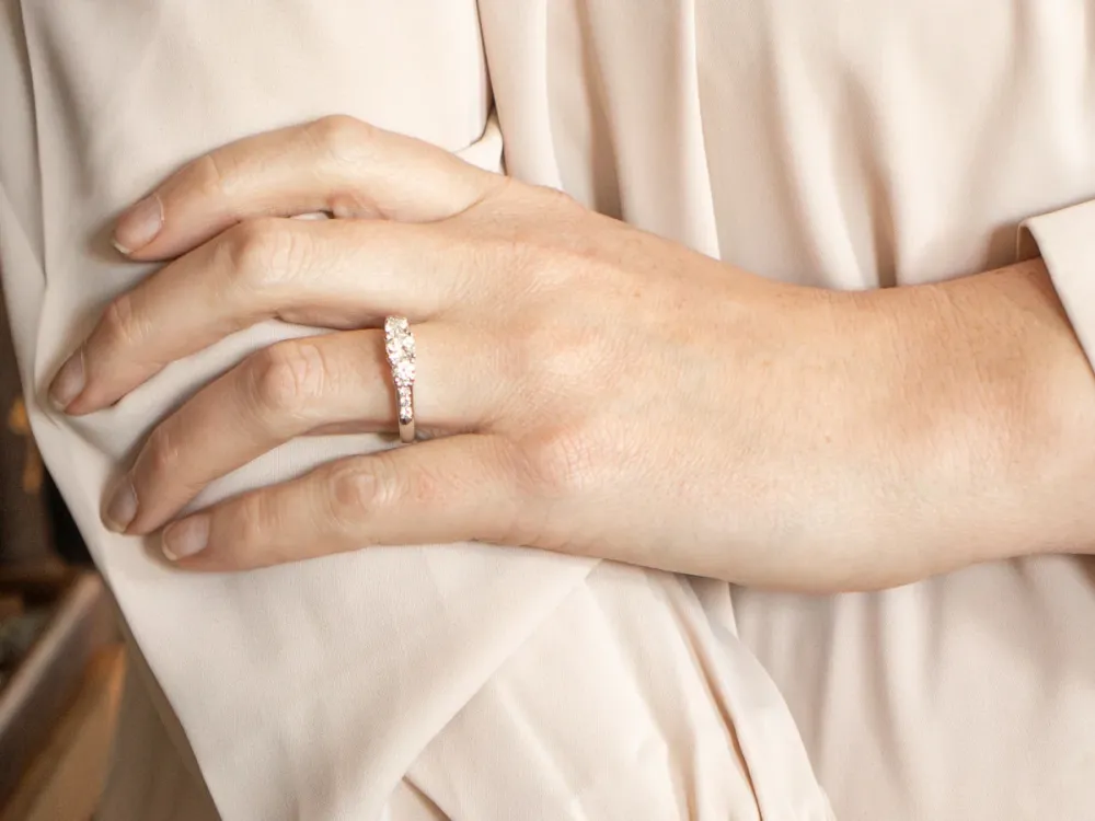 GIA Certified Diamond Engagement Ring Diamond Accents