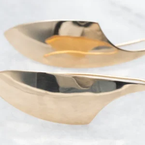 Gold Curved Drop Earrings