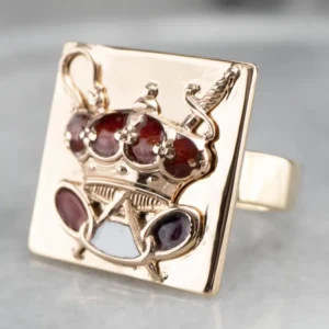 Gold Odd Fellows Statement Ring