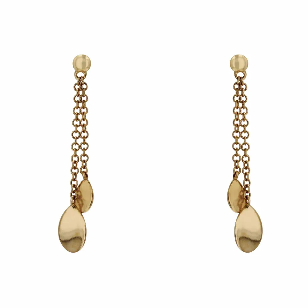 Gold petal dangling earrings