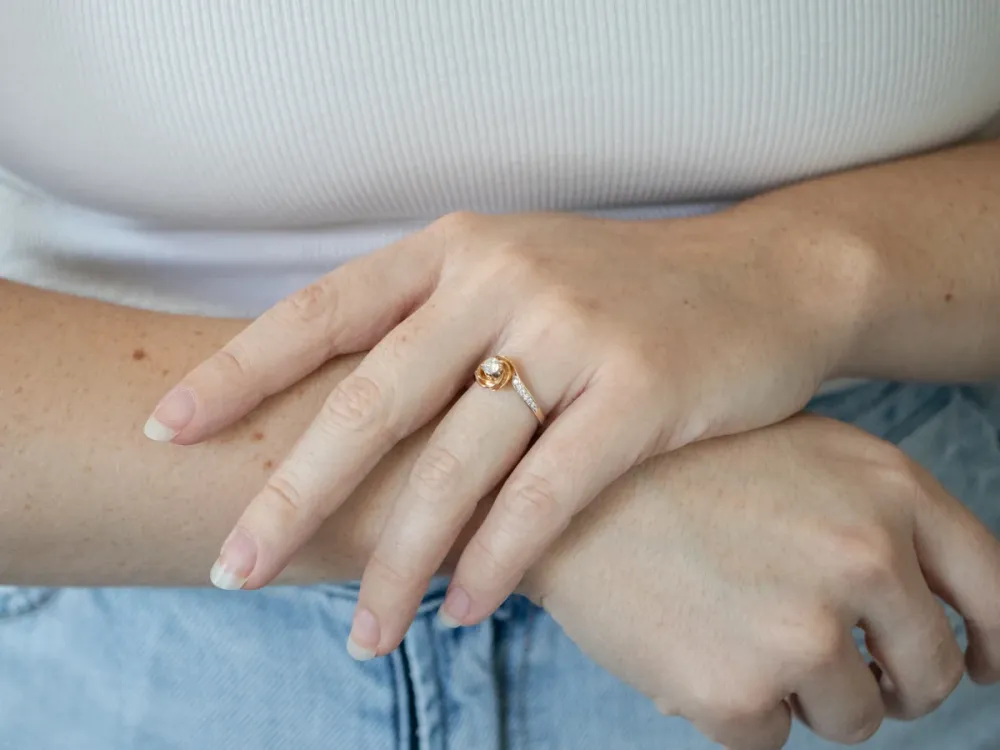Golden Spiral Diamond Engagement Ring met CE-Keurmerk