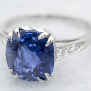 Gorgeous Vintage Era Sapphire and Diamond Engagement Ring