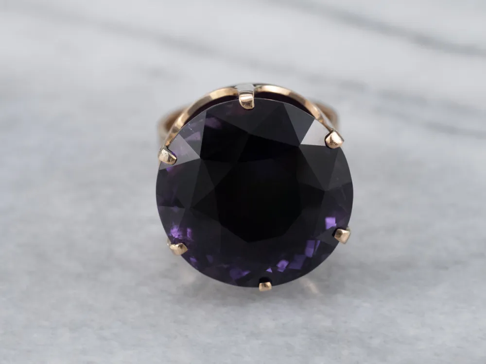 Goud Amethyst Statement Ring