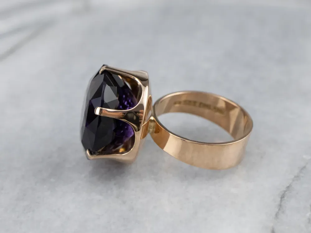 Goud Amethyst Statement Ring