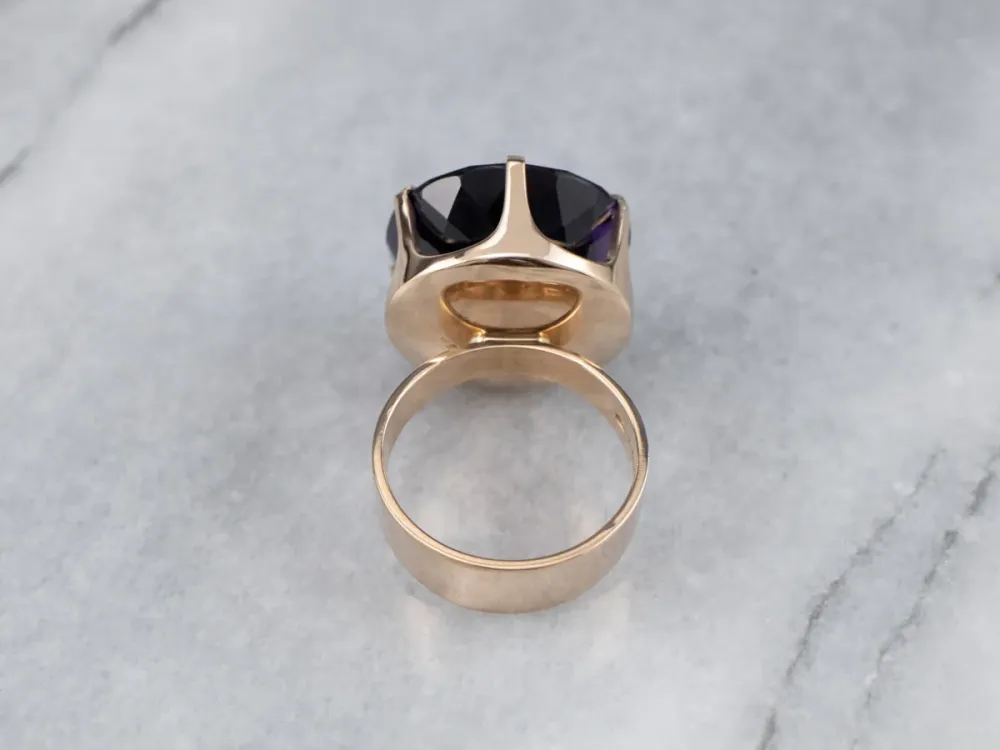 Goud Amethyst Statement Ring