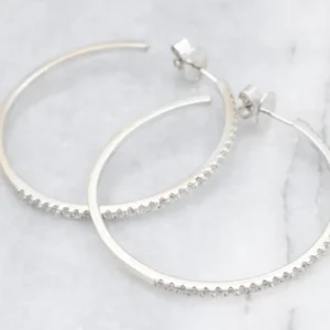 High-Quality Sparkling Diamond Hoop Earrings