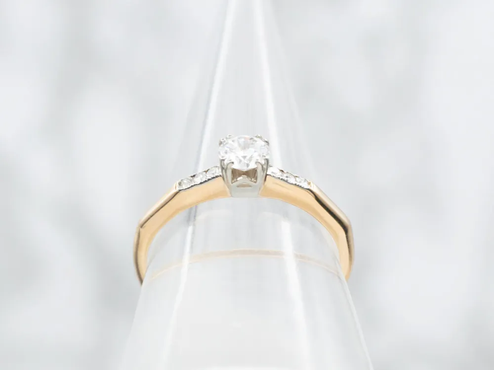 Industrieel Zwaar Belast 1940s European Cut Diamond Engagement Ring