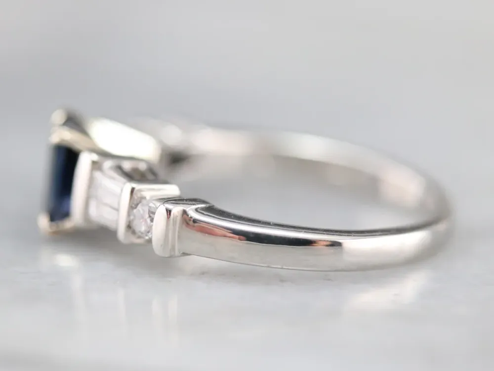 Industrieel Zwaar Belast Actueel Platinum Sapphire and Diamond Engagement Ring