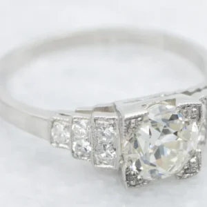 Industrieel Zwaar Belast Antique Old Mine Cut Diamond Engagement Ring
