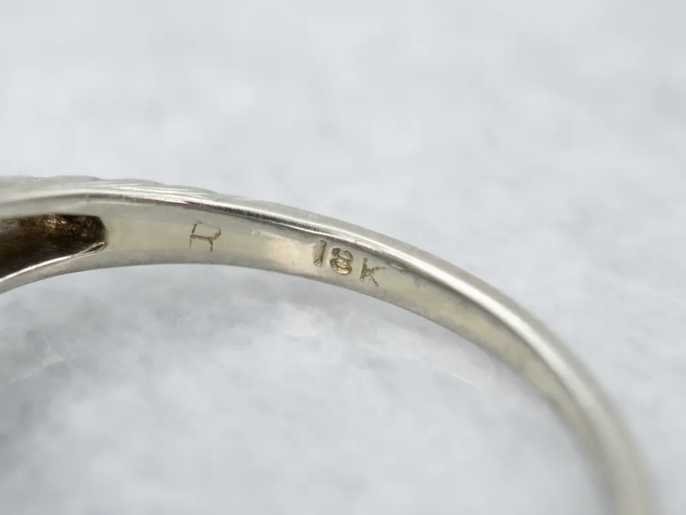 Industrieel Zwaar Belast Floral Art Deco Diamond Engagement Ring