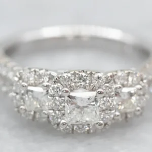 Industrieel Zwaar Belast Glittering Multi- Halo Diamond Engagement Ring