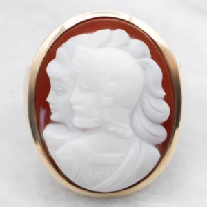 Industrieel Zwaar Belast Husband and Wife Sardonyx Cameo Ring
