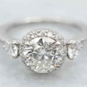Industrieel Zwaar Belast Platinum Diamond Halo Engagement Ring