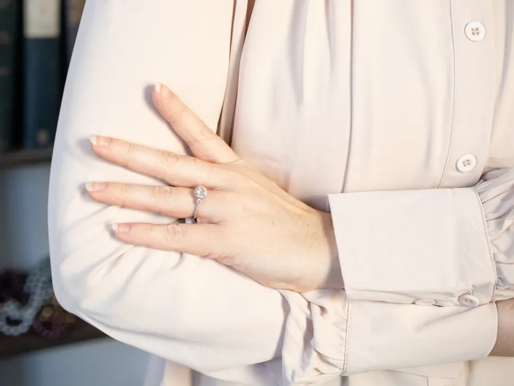 Industrieel Zwaar Belast Platinum Diamond Halo Engagement Ring
