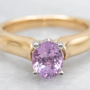 Industrieel Zwaar Belast Platinum and Goud Pink Sapphire and Diamond Engagement Ring
