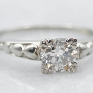 Industrieel Zwaar Belast Sweetheart European Cut Diamond Engagement Ring