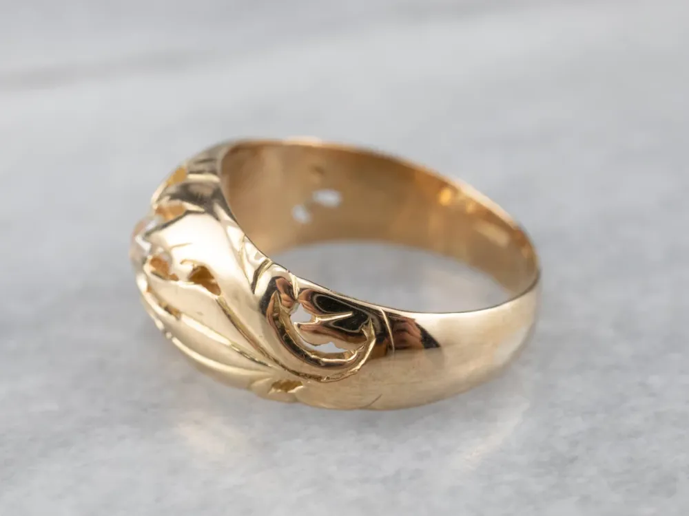 Industrieel Zwaar Belast Unisex Old Mine Cut Diamond Victorian Ring