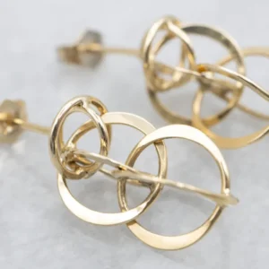 Interlocking Gouden Circle Drop Earrings