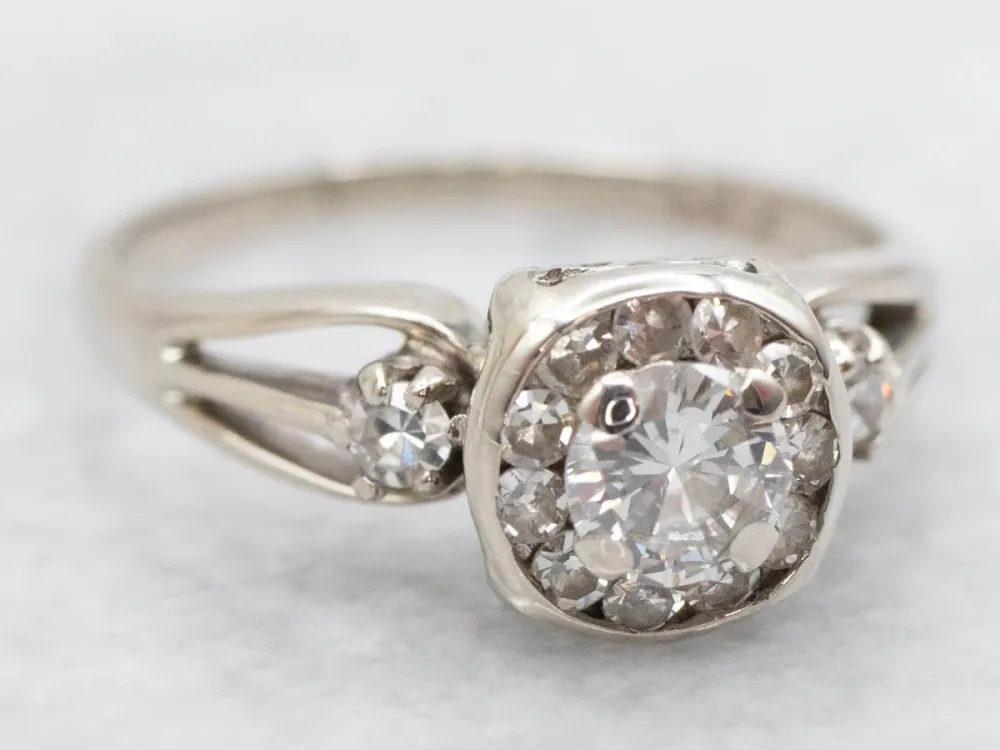 Klassiek Diamond Halo Engagement Ring