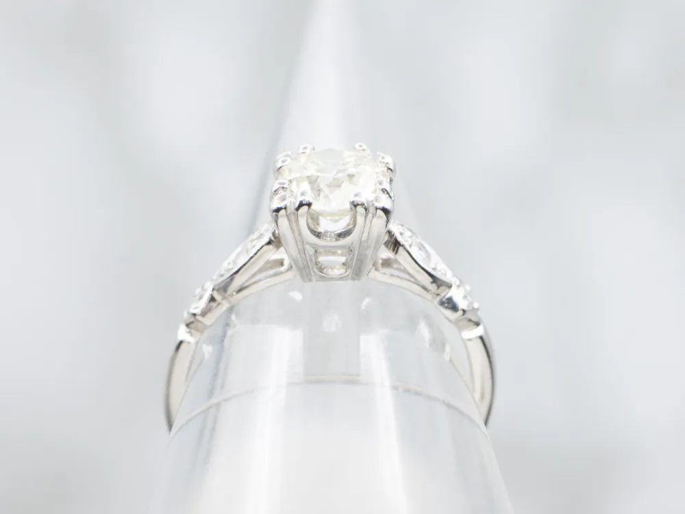 Klassiek Era Platinum and Diamond Engagement Ring met CE-Keurmerk