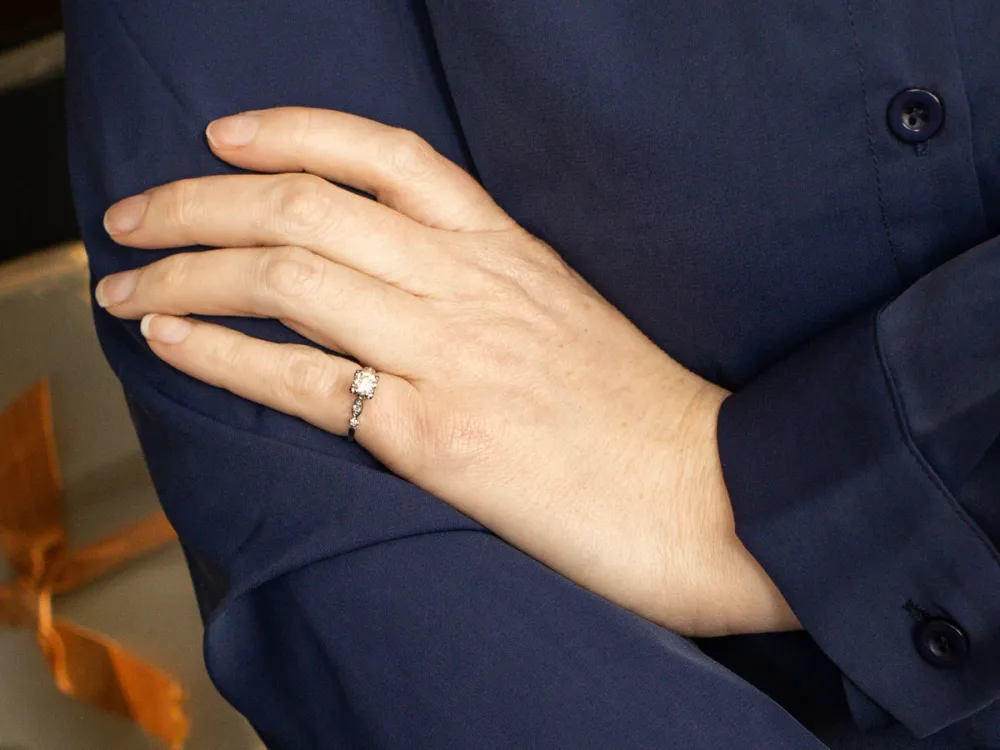Klassiek Era Platinum and Diamond Engagement Ring met CE-Keurmerk