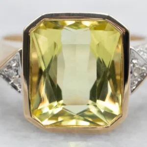 Lemon Quartz and Diamond Statement Ring - DIN Norm