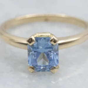 Light Blue Sapphire Solitaire Engagement Ring
