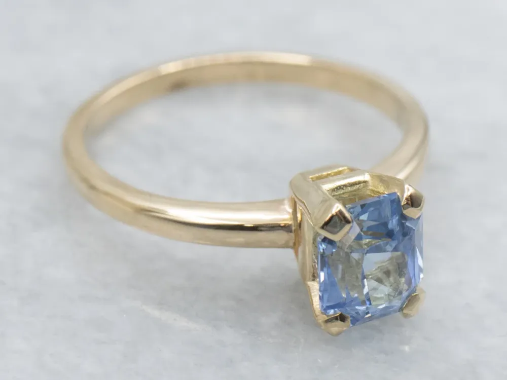 Light Blue Sapphire Solitaire Engagement Ring
