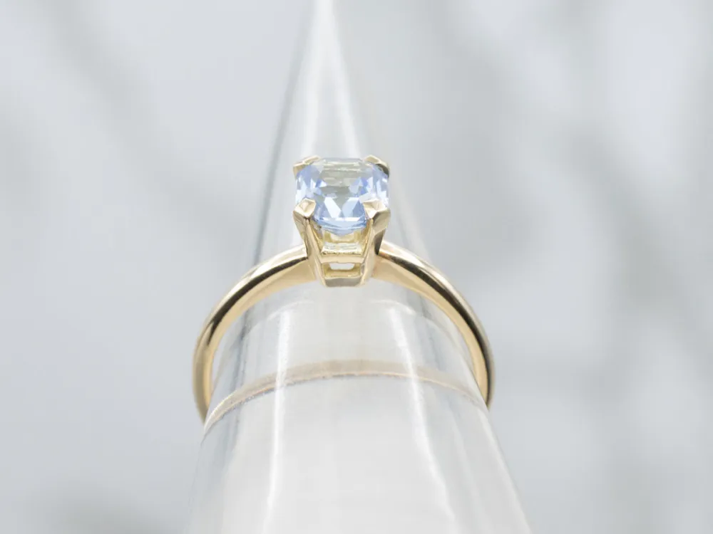 Light Blue Sapphire Solitaire Engagement Ring