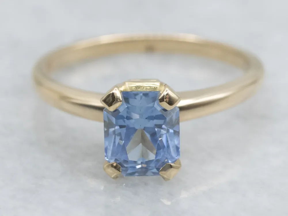 Light Blue Sapphire Solitaire Engagement Ring