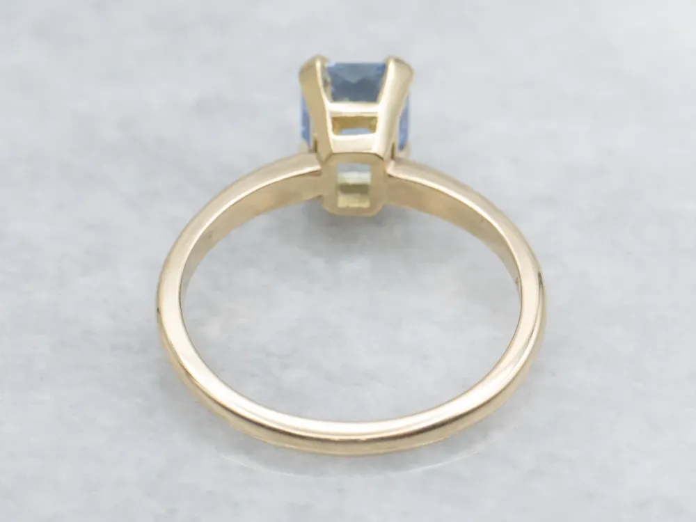 Light Blue Sapphire Solitaire Engagement Ring