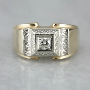 Men's 1940's Vintage Era Diamond Ring - DIN Norm