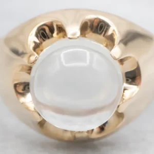 Men's Belcher Set Moonstone Statement Ring