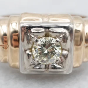 Men's European Cut Diamond Solitaire Ring met CE-Keurmerk