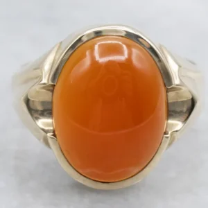 Men's Mid-Century Carnelian and Goud Ring