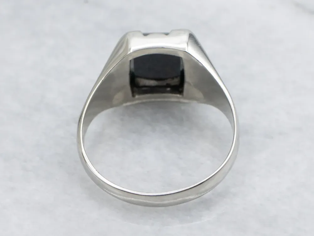 Men's Retro Era Etched Gouden Bloodstone Ring met CE-Keurmerk