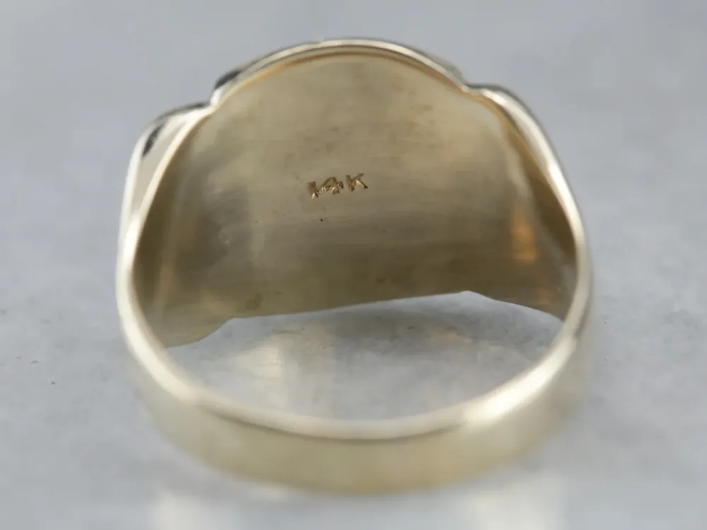 Men's "GM" Yellow Goud Signet Ring