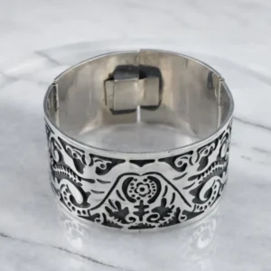 Mexican Sterling Platinagrijs Patterned Bracelet