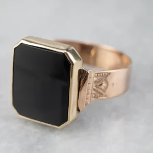 Mixed Era Ebbenhout Onyx Statement Ring - DIN Norm
