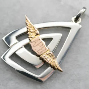 Mixed Metalen "APB" Winged Pendant